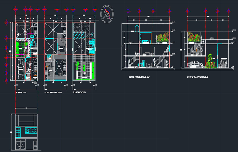 دانلود فایل اتوکد پروژه خانه آمریکایی DWG | American House AutoCAD Project برای AutoCAD